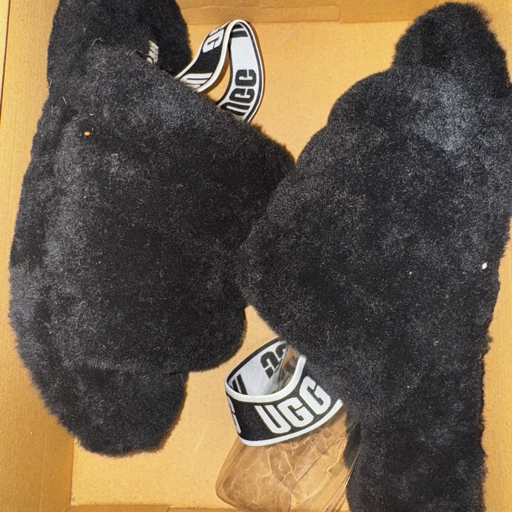 UGG Black Fluff Yeah Slides